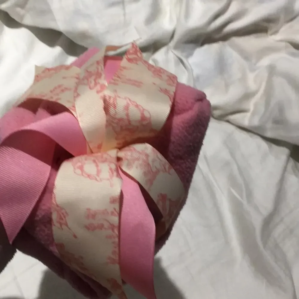 Lexy Lu Designs warm ribbon topped pink hat